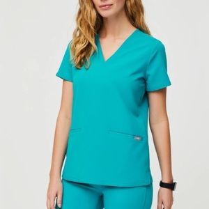 Figs Casma limited edition Teal 3-pocket scrub top